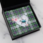 Sea Turtle Necklace Gift for My Beautiful Girlfriend Valentines Necklace Clan MacKenzie Dress Modern Tartan Blue Turtle Necklace