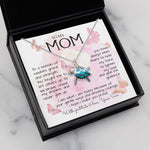 To My Mom Necklace To A Woman Of Wisdom Mother's Day Gift For Mom From Son, Mother's Day Sea Turtle Necklace