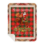 Personalized Gift Plaid Tartan Blanket Clan MacPhee With Moose Lover Xmas Gift Santa Riding Plaid Christmas Sherpa Blanket