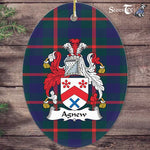 Agnew Family Crest Scottish Clan Plaid Ornament Gift. Christmas Tree Ornament Agnew Clan Tartan Ornament,  ceramic ornament, personalized christmas ornaments, christmas tree ornaments, christmas door decorations, Plaid Ornament, Tartan Ceramic Ornament