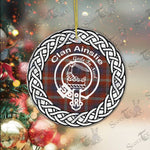 Ainslie Clan Tartan Crest Badge Plaid Ornament Gift. Christmas Tree Ornament Ainslie Clan Tartan Ornament Great Christmas Ornaments Gift - Scotstee Shop