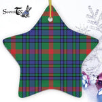 Aiton Ancient Tartan Ornament Star Ornament, Christmas Star Decorations, ceramic ornament, Plaid Star Ceramic Ornament, Christmas Ornament Decorations Gift