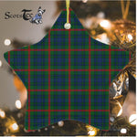 Aiton Tartan Ornament Star Ornament, Christmas Star Decorations, ceramic ornament, Plaid Star Ceramic Ornament, Christmas Ornament Decorations Gift