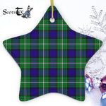 Alexander Tartan Ornament Star Ornament, Christmas Star Decorations, ceramic ornament, Plaid Star Ceramic Ornament, Christmas Ornament Decorations Gift