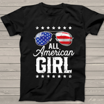 Scotstee Shop - All American Girl 4th of July Family Matching Sunglasses 4th Of July Shirt All American Girl Shirts