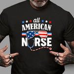 Scotstee Shop - All American Nurse 4th of July Patriotic USA Flag Nursing 4th Of July Shirt Nurse 4th of July Shirt ER Shirts
