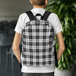 Scotstee Shop - The Erskine Black and White Tartan Plaid Backpack | Scotstee Tartan Backpacks