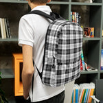 Scotstee Shop - The Erskine Black and White Tartan Plaid Backpack | Scotstee Tartan Backpacks