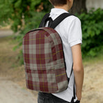 Scotstee Shop - The Cunningham Burgundy Dancers Tartan Plaid Backpack | Scotstee Tartan Backpacks