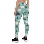 Scotstee Shop - Handdrawn Polar Bears Evergreen Trees In The Snow Halloween Women's Leggings