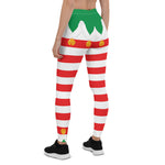 Scotstee Shop - Christmas Elf Green and Red Stripe Holiday Women's Leggings