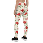 Scotstee Shop - Holiday Holly Red Floral Christmas Pattern Halloween Women's Leggings