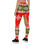 Scotstee Shop - Christmas Knit in Colors of Red and Green Funny Xmas Women's Leggings