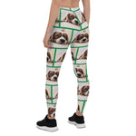 Scotstee Shop - Modern Elegant Custom Pet Photo Pattern Green Halloween Women's Leggings