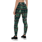 Scotstee Shop - Modern Nordic Knit Pattern Fun Ugly Sweater Green Halloween Women's Leggings