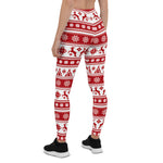 Scotstee Shop - Christmas Red and White Deer and Trees Women Christmas Leggings