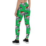 Scotstee Shop - Christmas Red Realistic Great Dane with Santa Hat Women Christmas Leggings