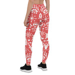 Scotstee Shop - Christmas Rustic Country Cottage Decor Red White Women Christmas Leggings
