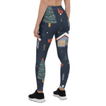 Scotstee Shop - Christmas Seamless Pattern with Christmas Tree Car Women Christmas Leggings