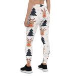 Scotstee Shop - Christmas Seamless Pattern with Reindeer and Christmas Tree Women Christmas Leggings