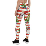 Scotstee Shop - Christmas Seamless Pattern with Saint Nicholas Holiday Deer colorful Bear and Christmas Tree Women Christmas Leggings