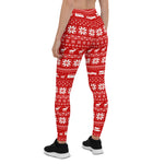 Scotstee Shop - Christmas Sweater Pattern with Reindeer and Cars Women Christmas Leggings