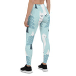 Scotstee Shop - Christmas Trees Blue and Llamas Women Christmas Leggings