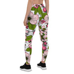 Mother's Day Gift, Mother's Day Leggings Apple Blossoms Wild Flower and Bees Women's Leggings