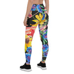 Mother's Day Gift, Mother's Day Leggings Beautiful Summer Flowers with Roses Floral Women's Leggings