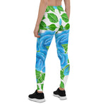 Mother's Day Gift, Mother's Day Leggings Blue Roses Watercolor Women's Leggings