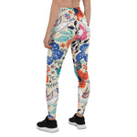 Mother's Day Gift, Mother's Day Leggings Colorful Blooming Flowers and Flying Birds Women's Leggings