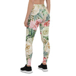 Mother's Day Gift, Mother's Day Leggings Cream blush Roses Spring Floral Women's Leggings
