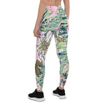 Mother's Day Gift, Mother's Day Leggings Cute Girly Blush Pink and White Floral Women's Leggings