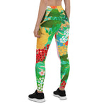 Mother's Day Gift, Mother's Day Leggings Cute Watercolor Red & Yellow Floral Biscay Women's Leggings