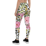 Mother's Day Gift, Mother's Day Leggings Elegant leopard print and floral Women's Leggings