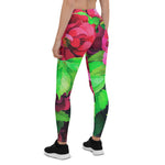 Mother's Day Gift, Mother's Day Leggings Elegant Pink Floral Flowers Women's Leggings