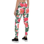 Mother's Day Gift, Mother's Day Leggings Floral Red Camellia Flowers Women's Leggings