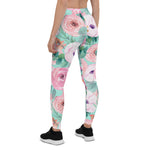 Mother's Day Gift, Mother's Day Leggings Gorgeous Pink Roses Watercolor Women's Leggings