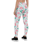 Mother's Day Gift, Mother's Day Leggings Green Rose Flower Women's Leggings