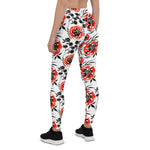 Mother's Day Gift, Mother's Day Leggings Hand Painting Abstract Watercolor Roses Flowers Women's Leggings