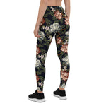 Mother's Day Gift, Mother's Day Leggings Ornate Seamless Pattern With Vintage Peonies Rose Women's Leggings