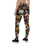 Mother's Day Gift, Mother's Day Leggings Ornate Vintage flower Peonies Roses and Birds Women's Leggings
