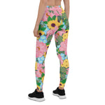 Mother's Day Gift, Mother's Day Leggings Peonies Yellow Sunflowers Watercolor Women's Leggings