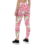 Mother's Day Gift, Mother's Day Leggings Pink Peonies Watercolor Flower Women's Leggings