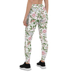 Mother's Day Gift, Mother's Day Leggings Pink Roses - Vintage Watercolor Floral Women's Leggings