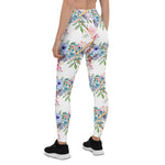 Mother's Day Gift, Mother's Day Leggings Pink Roses Boho Trellis Watercolour Flowers Women's Leggings