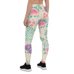 Mother's Day Gift, Mother's Day Leggings Pink Roses Floral Women's Leggings