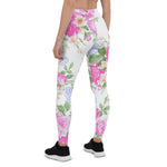 Mother's Day Gift, Mother's Day Leggings Pink Roses Watercolor Floral Pattern Women's Leggings