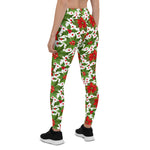 Mother's Day Gift, Mother's Day Leggings Poinsettia Garden Pattern Women's Leggings