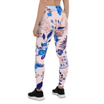 Mother's Day Gift, Mother's Day Leggings Pretty Azure Blue Blush Pink Floral Women's Leggings